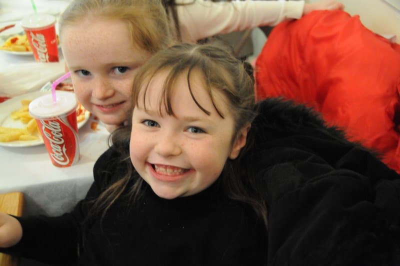 Girls at Christmas Mass